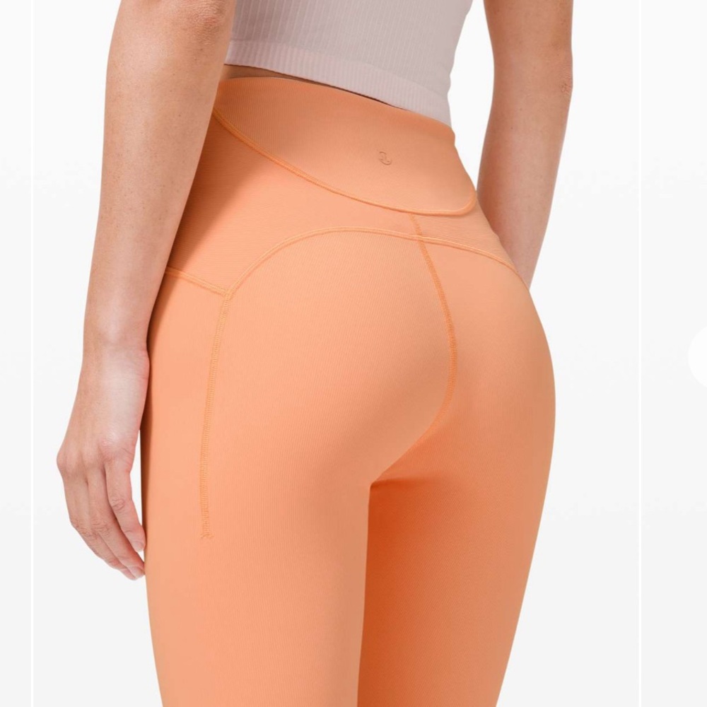 Lululemon Ribbed Contoured High Rise Tight | Color: Malibu Peach | Size 6 - Picture 1 of 7